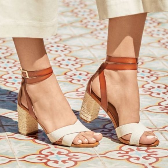 Maeve Criss Cross Heeled Sandal